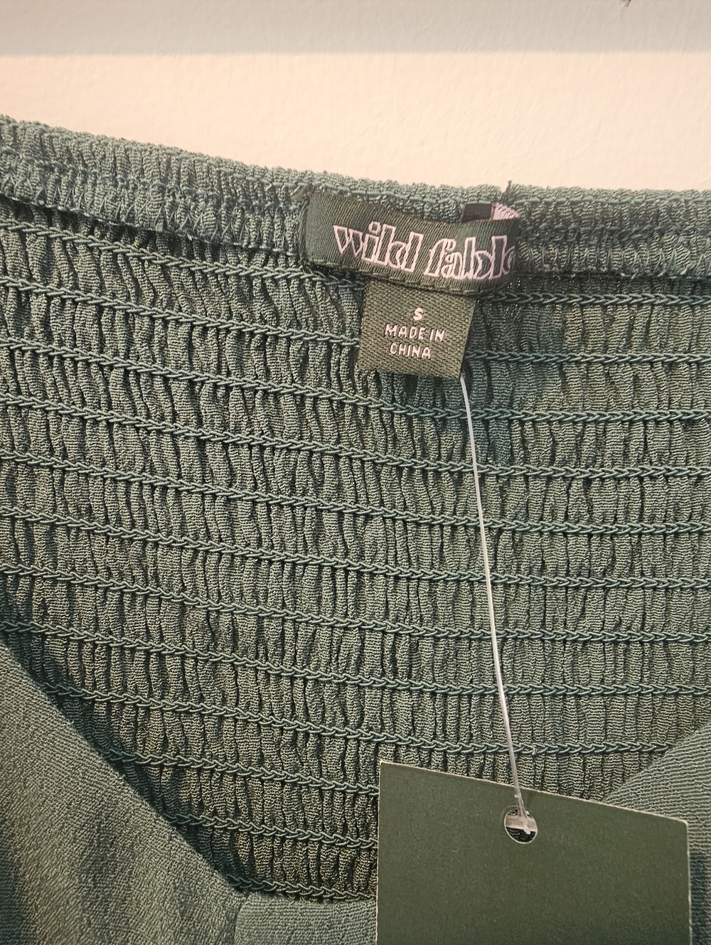 wild fable Sage Green Lace-Sleeve Sweetheart Crop Top - Picture 3 of 3